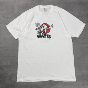 Vintage Single Stitch Watts Plug In Middle Finger Novelty T Shirt 80s